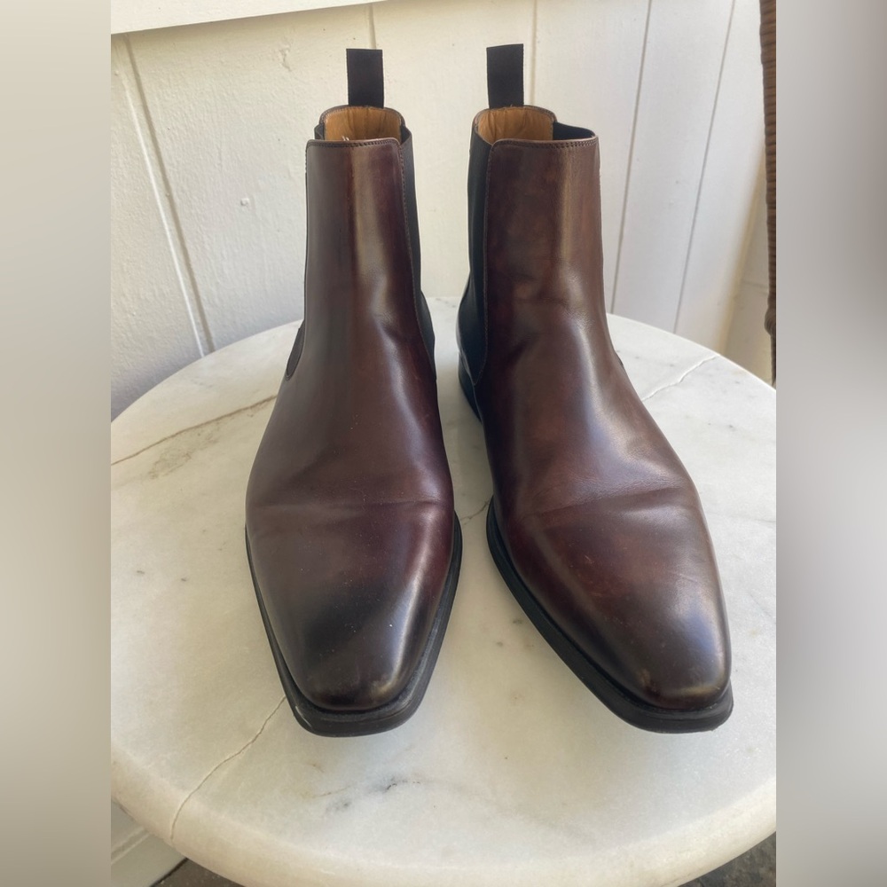 Magnanni Brown Leather Chelsea Boots - Made in Spain